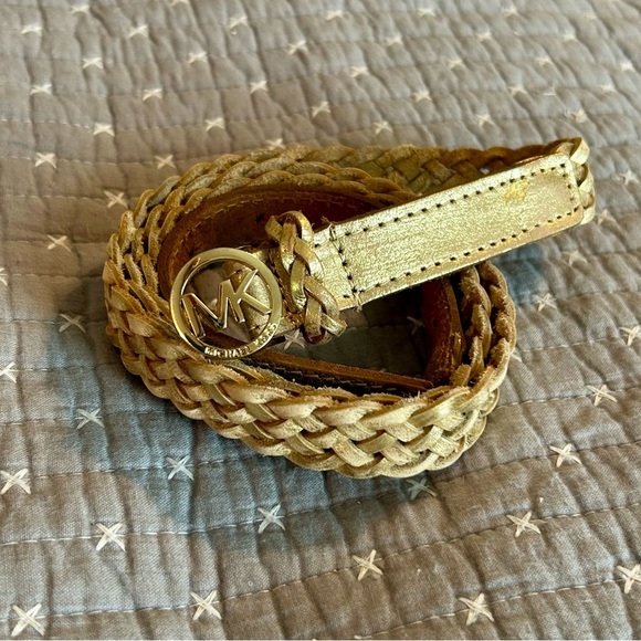 Michael Kors Metallic Gold Braided Belt - Size XL - Picture 1 of 5